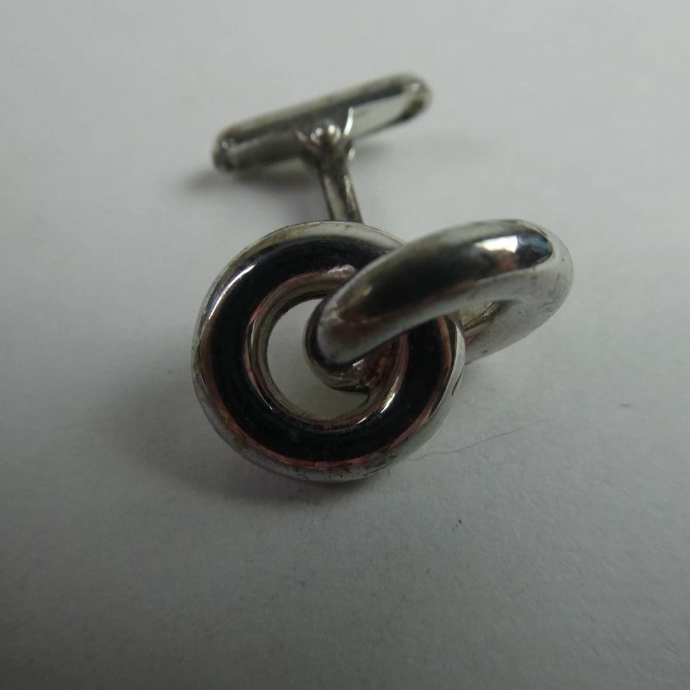 Silver Tone Linked Interlocked Loop Circle Hinged… - image 5